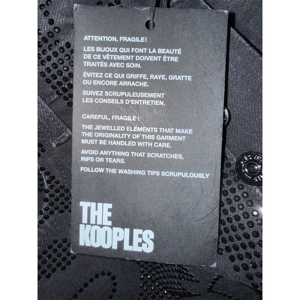 The Kooples Paris Jeans Size 27 Black Mid Rise Slim crop logo $700+ retail - Picture 13 of 15
